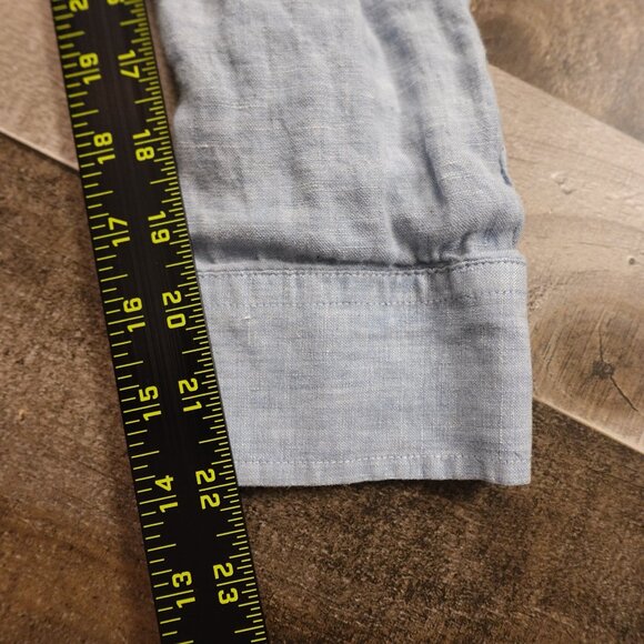 Banana Republic Linen Button-Down Shirt Men’s Large Light Blue Casual Summer - Picture 5 of 8